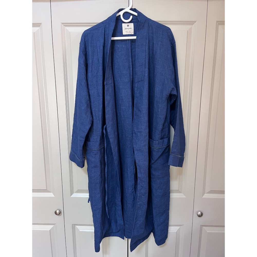 Snow Peak Noragi Long Jacket Kimono Haori New w/Tags 100% Linen - Men’s OS